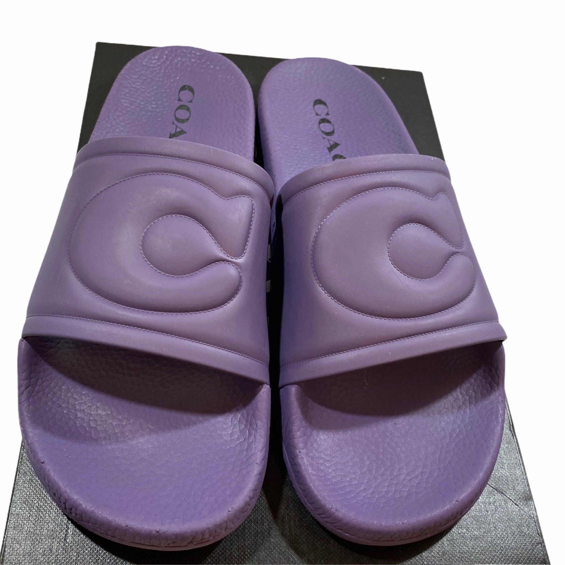 Coach Women s Ulla Purple Slides New Suite Shoes Accessories